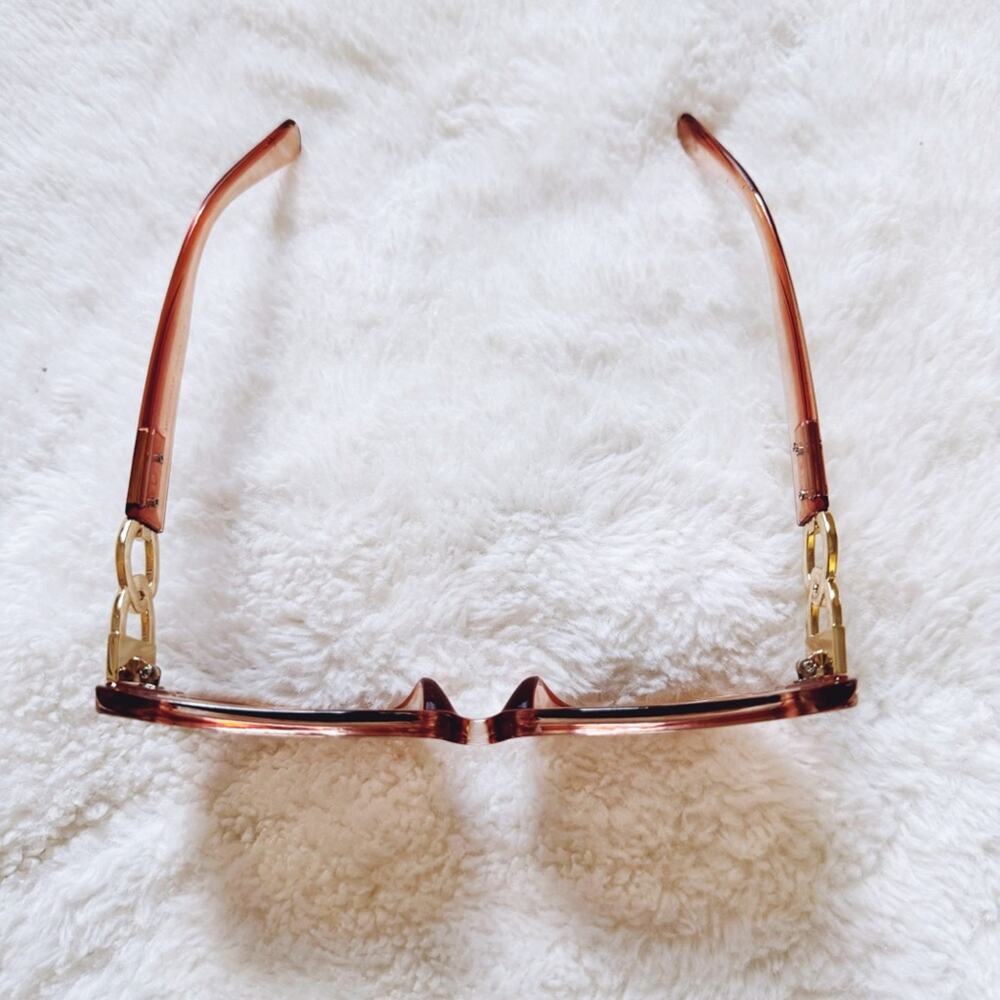 Camille Clear Coral Oversized Square Sunglasses - Picture 3 of 11